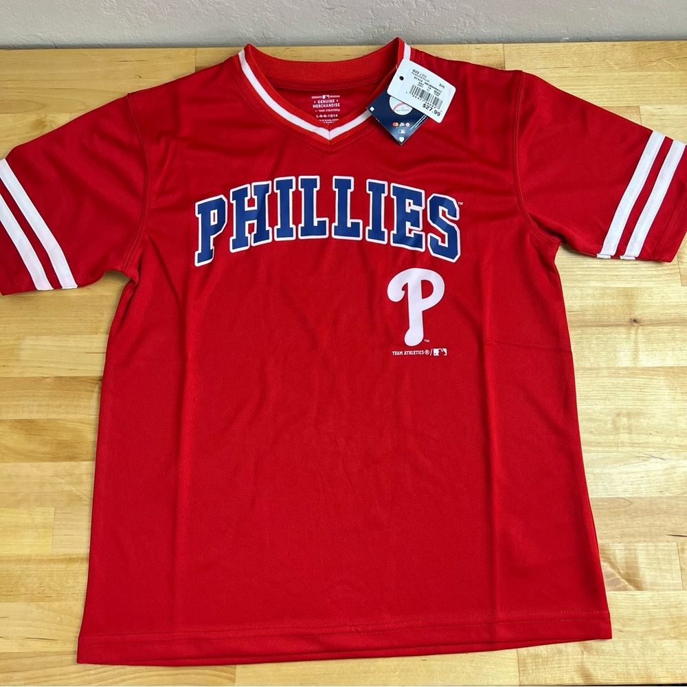 NEW MLB Genuine Merchandise Philadelphia Phillies Baseball Jersey Size L 12/14